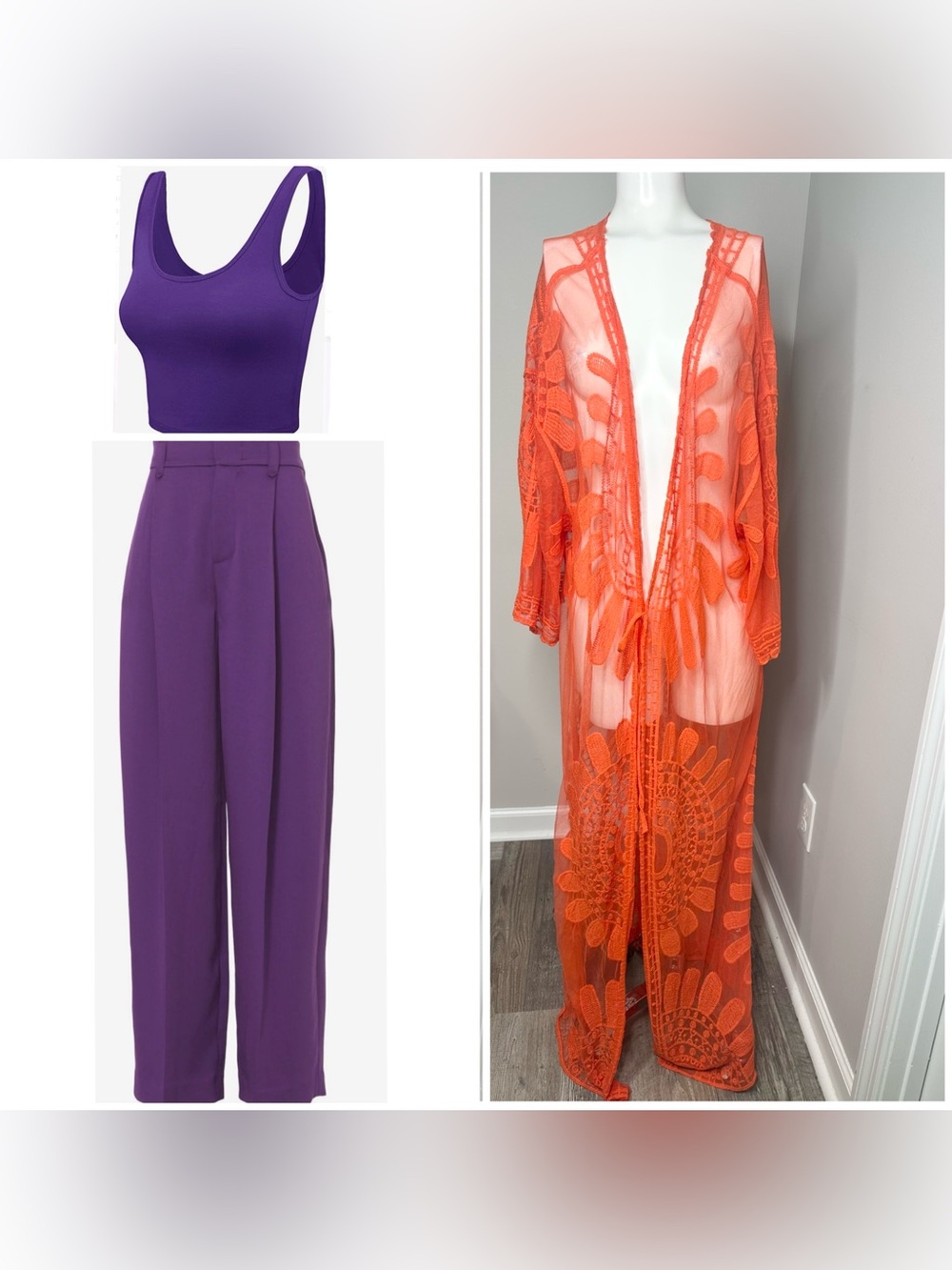 Ashley Stewart Orange Lace Duster-1X/2X